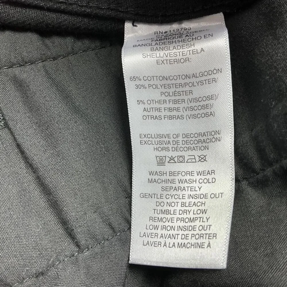 True Religion Jimmy Mens Black Denim Trucker Jacket L Button Front Classic Logo